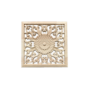 Adornos Decorativos Cuadrados <span class=keywords><strong>de</strong></span> Madera Tallada, Diseño Contemporáneo Ecológico, <span class=keywords><strong>Superficie</strong></span> sin Acabado para Decoración del Hogar - Product Image 5