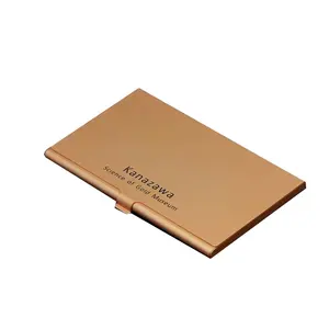 Quick release Personalized custom bulk gold plated metal business card holders case