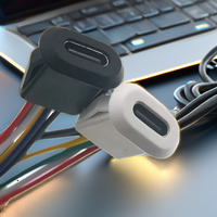 Connecteur femelle Type-C à montage sur panneau, faisceau de câblage à montage sur circuit imprimé, contacts en laiton, boîtier ABS, 1,5 A 12 V IP20, câble personnalisé pour l'alimentation