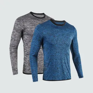 Produttori di abbigliamento Manica Lunga da Uomo Palestra di Formazione di Usura Da Corsa Camicia Dry Fit Per Il Fitness Sport T-Shirt