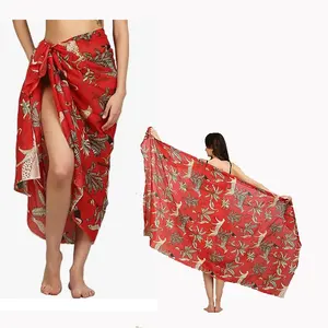 Benutzer definierte Sublimation Druck Frauen Strand Pareo Cover Up Beach wear Sarongs