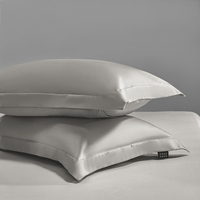 Taie d'oreiller en satin de lyocell de luxe, douce, avec fermeture éclair discrète, imprimée sur mesure pour usage domestique et hôtelier, technique de tissage