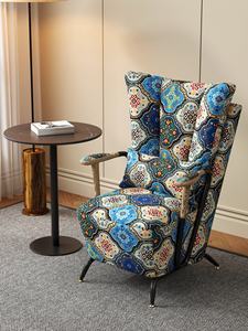 Nouveau fauteuil individuel inclinable en tissu, dossier haut, style rétro, pour salon, balcon, hôtel, design décontracté, modèle Tiger - Product Image 5