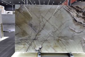 Dalles de quartzite naturel de luxe, dalles de marbre vert polies, comptoirs de cuisine modernes, carreaux muraux et de sol - Product Image 2