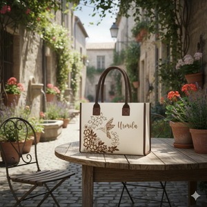 Bolsa de Compras de Lona Ligera con Diseño de Colibrí y Nombre Personalizado, Directo de Fábrica, para Compras y Viajes, en Venta - Product Image 3