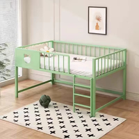 Lit superposé multifonctionnel Meida MD-DRC011 en fer robuste pour enfants, lit bas vert sécurisé pour petites chambres