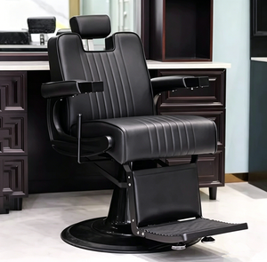 Sillón de Barbería Reclinable para Hombres, Mueble de Salón con Función de Masaje, Material de Cuero para Barbería y Taller - Product Image 2