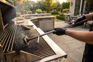 Limpiador de Parrilla Profesional con Mango Largo, Raspador de Limpieza para Barbacoa de Alta Resistencia con Mango Ergonómico de Madera - Product Image 1