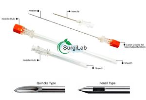 <span class=keywords><strong>Aiguille</strong></span> de <span class=keywords><strong>ponction</strong></span> spinale stérile jetable, type Quincke à pointe crayon, avec introduiseur, pour anesthésie vétérinaire - Product Image 3