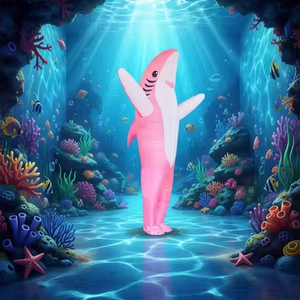 Costume da squalo gonfiabile completo completo completo per adulti Cosplay tuta gonfiabile per <span class=keywords><strong>Halloween</strong></span> divertente spettacolo Costume Cosplay squalo gonfiabile Costume - Product Image 2