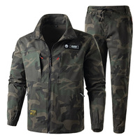 Pantalon de travail camouflage élastique pour homme, anti-brûlure, résistant à la saleté et à l'usure, avec revers, pour réparation de machines et soudure