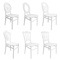 Chaise en bambou blanc de luxe, matériau PP durable, pour hôtel moderne, salle à manger, fête, mariage, événement, banquet, extérieur, chaise en plastique