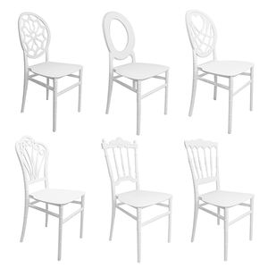 Chaise Bambou De Luxe Blanche et Dorée en Matériau PP Durable pour Hôtel Moderne, Salle à Manger, Fête, Mariage, Événement, Banquet, Bar, Utilisation Extérieure - Product Image 2