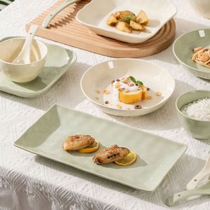 Juegos de Vajilla de Cerámica, Platos, Tazones, Tazas, Juegos de Vajilla Ligeros para Acampar, Aptos para Microondas y Lavavajillas - Product Image 6