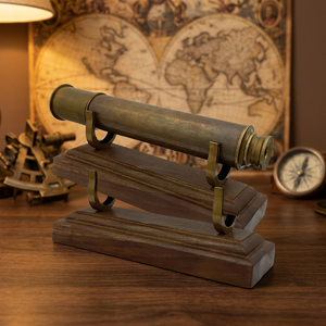 Telescopio de Latón sobre Base de Madera - Modelo de Decoración para el Hogar Novedoso y Creativo TL13 - Product Image 3