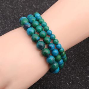 Bracelets Chrysocolla Malachite femmes hommes perles de <span class=keywords><strong>pierre</strong></span> naturelle Bracelet rond soulagement du <span class=keywords><strong>diabète</strong></span> Bracelet bijoux de guérison 6/8/10mm - Product Image 2