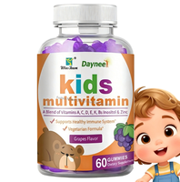 Gommes multivitaminées pour enfants, 2 par jour, 60 unités, vitamines mélangées ACDEK Bs, soutient un système immunitaire sain, formule végétarienne