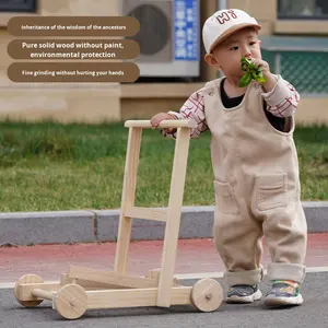 Trottinette en <span class=keywords><strong>bois</strong></span> pour bébé Mishore modèle 005 avec fonction anti-chute, capacité de charge de 15 kg, pour les enfants de 6 mois à 3 ans - Product Image 3