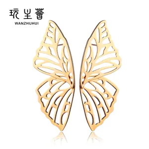 Brincos colecionáveis grandes de borboleta, asas de design legal para meninas