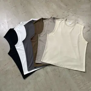 Roupas de verão 2024, camiseta masculina de algodão de alta qualidade, sem mangas, com blusa de algodão, roupa de rua, novidade