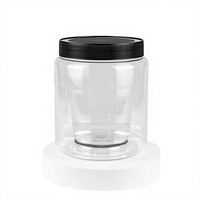 Pot en plastique transparent hermétique de 2000 ml de qualité alimentaire à large ouverture avec couvercle et poignée de transport, récipient PET grande capacité