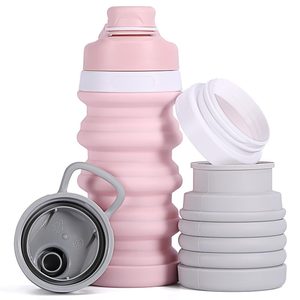 Nouveautés : Bouteilles d'eau pliables en silicone et plastique, sans BPA, de qualité alimentaire, portables pour le sport - Product Image 5