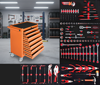Chariot à outils roulant pour garage et atelier, 7 tiroirs, avec jeu de 125 outils, tiroirs EVA verrouillables, design moderne et simple, personnalisable OEM