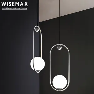 WISEMAX FURNITUREシャンデリア高級アートデコレーションリングランプLEDサークルペンダントライトハンギングライトベッドルームアルミハンギングライト