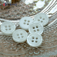 Kancing Resin Mutiara Putih Klasik Grosir Pabrik untuk Sweater Kemeja Bulat Kecil Empat Lubang Sampel Tersedia dari Cina