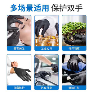 Intco Synmax Vinyl Disposable <b>Gloves</b> Black Smooth L Non-Sterile Hand Protection - Product Image 4