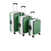 Ensemble de bagages Bubule 3 pièces en PP, ouverture frontale, imperméable, résistant aux rayures, avec compartiment pour ordinateur portable, valise à roulettes