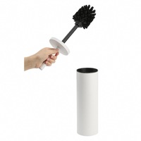 Porte-brosse de toilette en métal blanc moderne avec support de brosse en plastique pour salle de bain cuisine hôtels