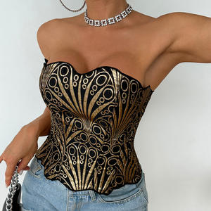 مشد نسائي مثير مشد بطبعة أزهار عتيق مشد علوي برباط مشد مشد مشد دورادو دي موجر بلوزات - Product Image 2