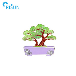 Broche <span class=keywords><strong>de</strong></span> Esmalte con Diseño <span class=keywords><strong>de</strong></span> Bonsái en Maceta, Insignia Personalizada con Logotipo, Broche <span class=keywords><strong>de</strong></span> Esmalte con Diseño <span class=keywords><strong>de</strong></span> Árbol Verde Brillante - Product Image 5