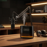 Diffuseur d'arômes intelligent 3-en-1 sans batterie, avec horloge LED et veilleuse ambrée, double liquide, pour bureau et chevet