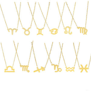 JY acciaio inossidabile oro semplice stella 12 segno zodiacale collane pendenti costellazioni collane girocollo per gioielli da donna - Product Image 1
