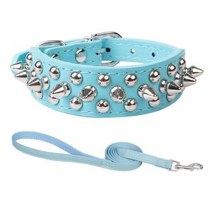 Hot Sale Luxus Anti-Bite Hunde halsband Weiche PU-Leder nieten Modernes Punk Bullet Design Kleine mittelgroße Match Dogs Komfortabel - Product Image 6