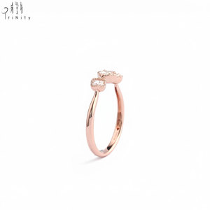 Anillo de diamantes naturales de alta calidad, nuevo producto al por mayor, corte rosa, joyería de oro rosa macizo de 18 quilates para parejas. - Product Image 4