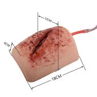 Modelo de entrenamiento médico, conjunto de modelo de herida con cuchillo para muslo, modelo de simulación de lesiones en las piernas para entrenamiento médico