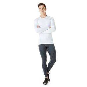 Wholesale <b>Mens</b> Compression Customized <b>t</b> <b>Shirts</b> Sweat Sports Lapel Pure Colour <b>Long</b> <b>Sleeve</b> Compression <b>Shirt</b> - Product Image 4