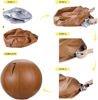 Housse de protection pliable en similicuir PVC pour ballon de yoga, anti-rayures, avec poignée de transport, pour ballon d'équilibre de bureau