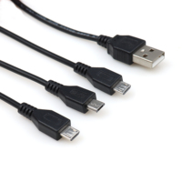 Usb a Micro 1 a 3 Hub Y Cable Usb dividido Cable divisor Micro Usb Cable DE DATOS 3 en 1