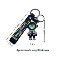 Nouvel Arrivage Porte-clés Ours Astronaute Éclair Thème Spatial EXPLORE FUTURE Pendentif Dessin Animé en Silicone pour Voiture
