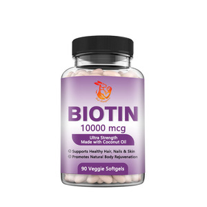 Suplementos Herbales Naturales de Marca Privada, Cápsulas Blandas de Biotina para Fortalecer las Cutículas de las Uñas, Cápsulas Blandas Dietéticas con Biotina - Product Image 1