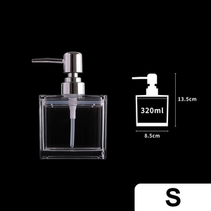 Ensemble <span class=keywords><strong>de</strong></span> distributeurs <span class=keywords><strong>de</strong></span> savon carrés transparents en acrylique grande capacité, flacons <span class=keywords><strong>de</strong></span> lotion incassables en PMMA 3 tailles avec pompe, éclat cristallin pour un <span class=keywords><strong>bain</strong></span> facile - Product Image 4