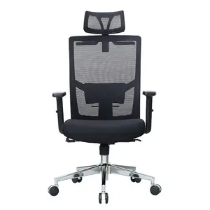 Moda yüksek kaliteli yumuşak sünger lüks ergonomik döner sandalye yönetici ofis koltuğu ofis kafalık ile