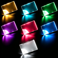 Carte de visite lumineuse en acrylique LED colorée, éclairée par le bord, logo personnalisé, décoration de bureau, lampe de nuit pour la promotion de l'entreprise