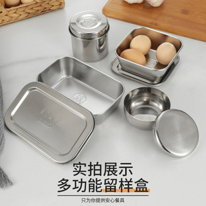 Stainless Steel Sample Retention Box Cylinder Airtight Flip Top Lid Food Storage Container for Schools Kitchens Canteens - Product Image 4