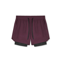 Shorts d'été pour hommes S-3XL, deux couches, avec poches, pantalon de surf, couleur unie, taille élastique à cordon, grande taille, short de plage pour hommes