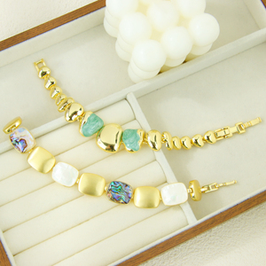 Europe America Colored <b>Crystal</b> Gold <b>Bracelet</b> 14k Irregular Enamel Resin Handmade Chains Jewelry for Women Gift - Product Image 3